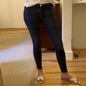 100% AUTHENTIC FRAME DENIM LE SKINNY DE JEANNE DARK BLUE SKINNY JEANS SIZE 26